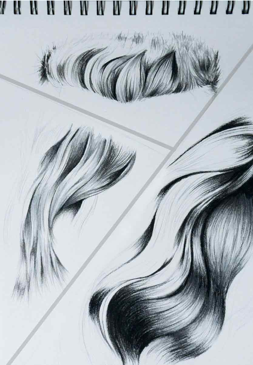 how to draw realistic hairs
