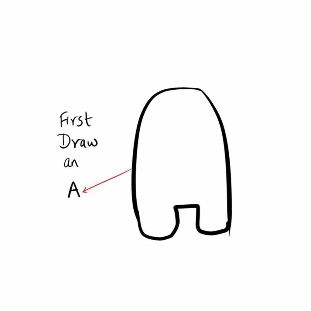 how to draw among us character step 1