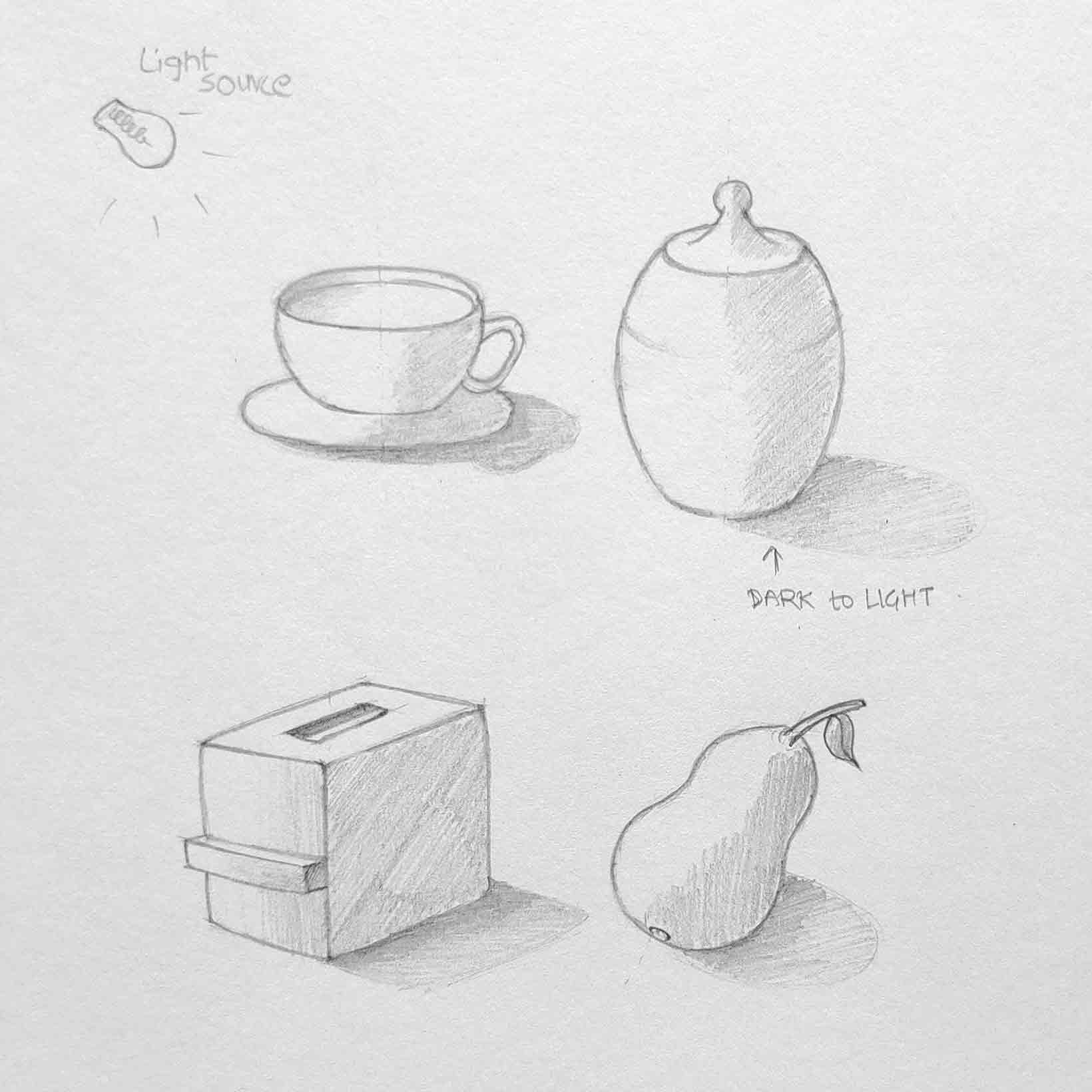 1970s Pitcher and Fruit Still Life Drawing | Chairish